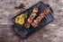 Victoria Rectangular Cast Iron Double Burner, Reversible Griddle Grill Seasoned with 100% Kosher Certified Non-GMO Flaxseed Oil, 13 x 8,3 Inch, Black